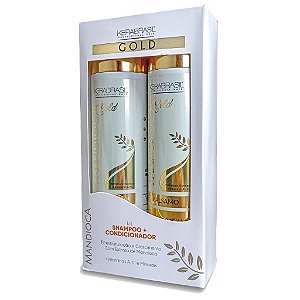 Shampoo + Condicionador Mandioca Kerabrasil Gold (C/ Vitamina A e C) 300ML