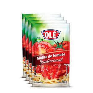 Kit 4 Molhos de Tomate Tradicional Olé Sachê 300g