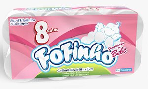 Papel Higiênico Fofinho Folha Simples Pct 8 Rolos bebe