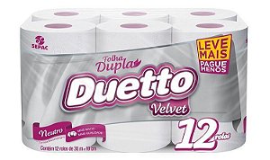 Papel Higiênico Duetto Folha Dupla C/12 Rolos