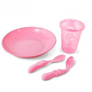 Kit Alimentação Econômico Adoleta Bebê 0985 Rosa