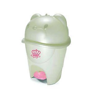 Lixeira Com Pedal Fofura Majestic Cajovil 953 Rosa Perolado