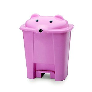 Lixeira Urso Com Pedal Cajovil 717 Rosa Bebê
