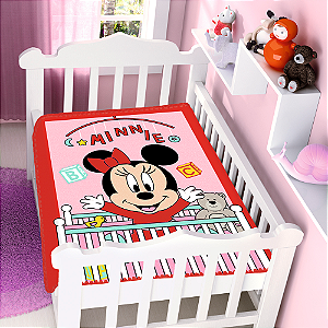 Cobertor Infantil Raschel Vermelho Disney Minnie Bercinho Jolitex