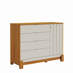 CÔMODA  LOTUS 4 GAVETAS 1 PORTA FRISO RELLER