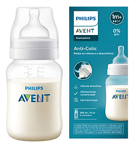Mamadeira Anti-Colic Avent Philips Transparente com Sistema Anticólicas com 1 unidade 260ml