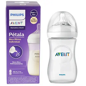 Mamadeira Philips Avent Pétala 260ml – Bico Rítmico em Silicone