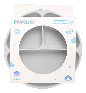Prato de Silicone Soft com Divisória e Ventosa Pimpolho