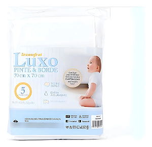 Fralda Luxo Pinte e Borde Incomfral – Tecido Duplo 70x70cm (C/5un)