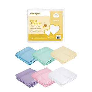 Kit 5 Fraldas Pinte e Borde Luxo Incomfral 70x70cm