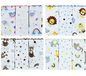 Pano de Boca Bebê Bublim 34x40cm – 100% Algodão (C/3 Unidades)