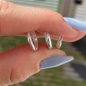 Trio Argolinha Lisa - PRATA 925