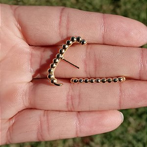 Ear Hook de Bolinhas - Banho de Ouro 18k