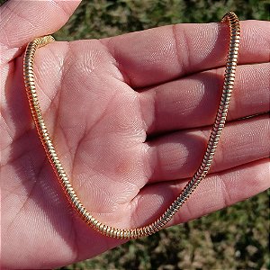Colar Snake Cilindrico - Banho de Ouro 18k