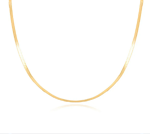 Choker malha lisa 2mm - Banho de Ouro 18k