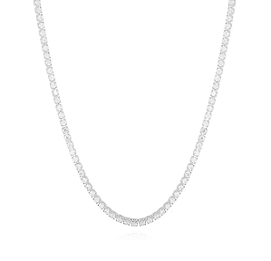 Colar Choker Riviera Cristal 2mm - Ródio Branco