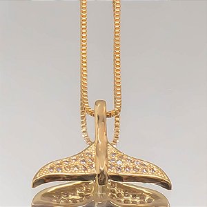 Colar calda de Baleia -  Banho de ouro 18k