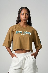 CROPPED STREETWEAR ATBS® NEW YORK BEGE