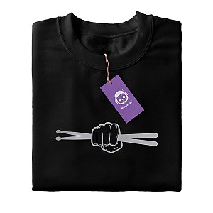 Camiseta Baterista Segurando Baquetas