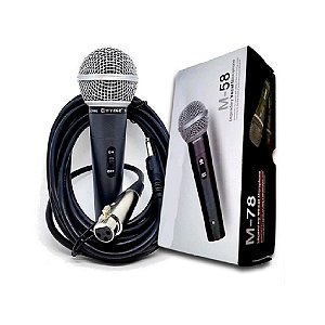 MICROFONE PROFISSIONAL M-58 C/ FIO 3MTS