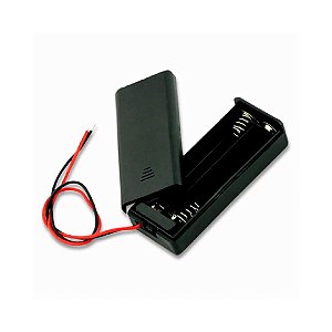 Suporte p/ Pilhas AA  com Tampa e Botão ON/OFF / 2 Slots