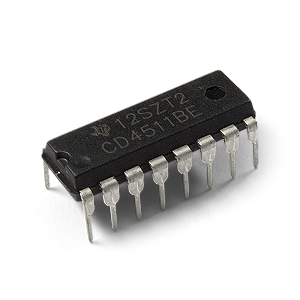 Circuito Integrado 4511 (16 pinos), Decodificador BCD 3V - 15V.