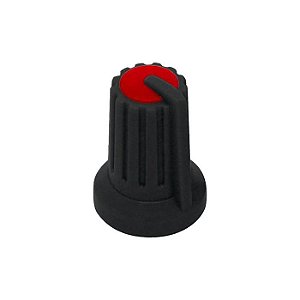 Knob KA481 eixo rotativo 6mm p/ potenciômetro - Vermelho