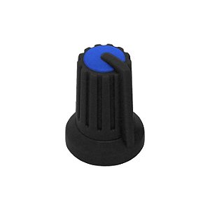Knob KA481 eixo rotativo 6mm p/ potenciômetro - Azul