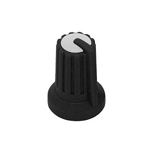 Knob KA481 eixo rotativo 6mm p/ potenciômetro - Branco