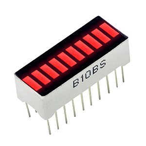 Barra gráfica de led vermelha - 10 segmentos