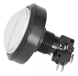 Botão arcade fliperama iluminado 60mm - branco - com ressalto (oval)