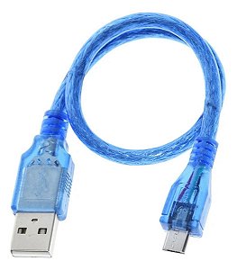Cabo *curto* micro usb p/ arduino leonardo 0,3m