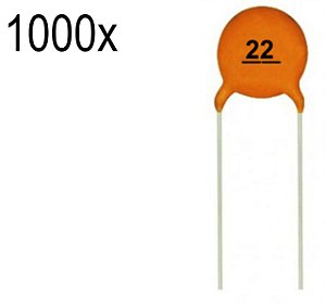 Capacitor ceramico 22pf 50v - pacote com 1000 peças