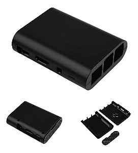 Case para rpi 3 em abs cor preto
