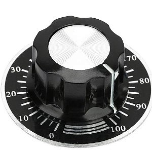 Conjunto knob mf-a03 + disco de escala - 0 a 100