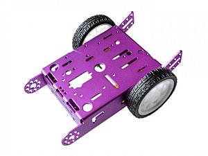 Kit chassi com 2 rodas aluminio roxo R13 modelo makeblock