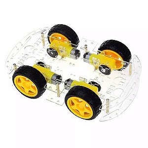 Kit chassi com 4 rodas 4wd - Acrílico transp.