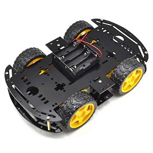 Kit chassi com 4 rodas 4wd - preto