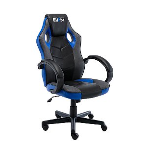 CADEIRA OFFICE GAMER QUEST PRETA/AZUL