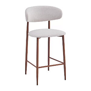 Banqueta Napoli Nude com base Amadeirada