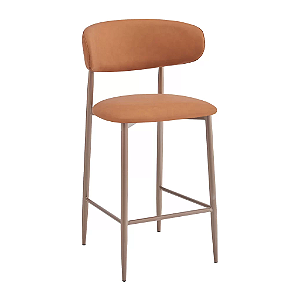 Banqueta Napoli Caramelo com base Champagne