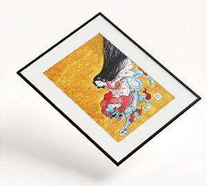 Print A4 - The girl and the dragon - colorido