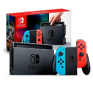 CONSOLE NINTENDO SWITCH AZUL/VERMELHO USADO