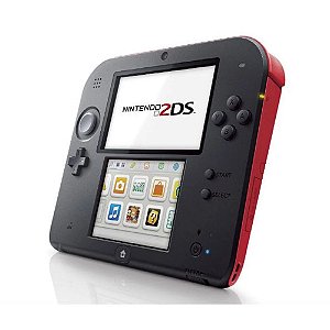 CONSOLE NINTENDO 2DS PRETO E VERMELHO USADO