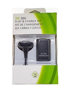 BATERIA E CABO XBOX 360 NOVO