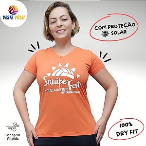 Camiseta Feminina - Modelo Sauípe Fest cor Laranja