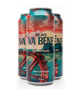 Kit 3 Cerveja Big Jack Va Bene Premium Pilsen 473ml