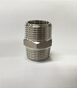 Niple 1" BSP sextavado inox