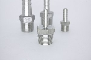 Espigão 1/2" (12 mm) inox 304 c/ entrada rosca macho 1/2" BSP