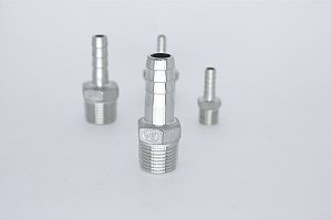 Espigão 1/4" em inox 304 com entrada de 1/2" BSP